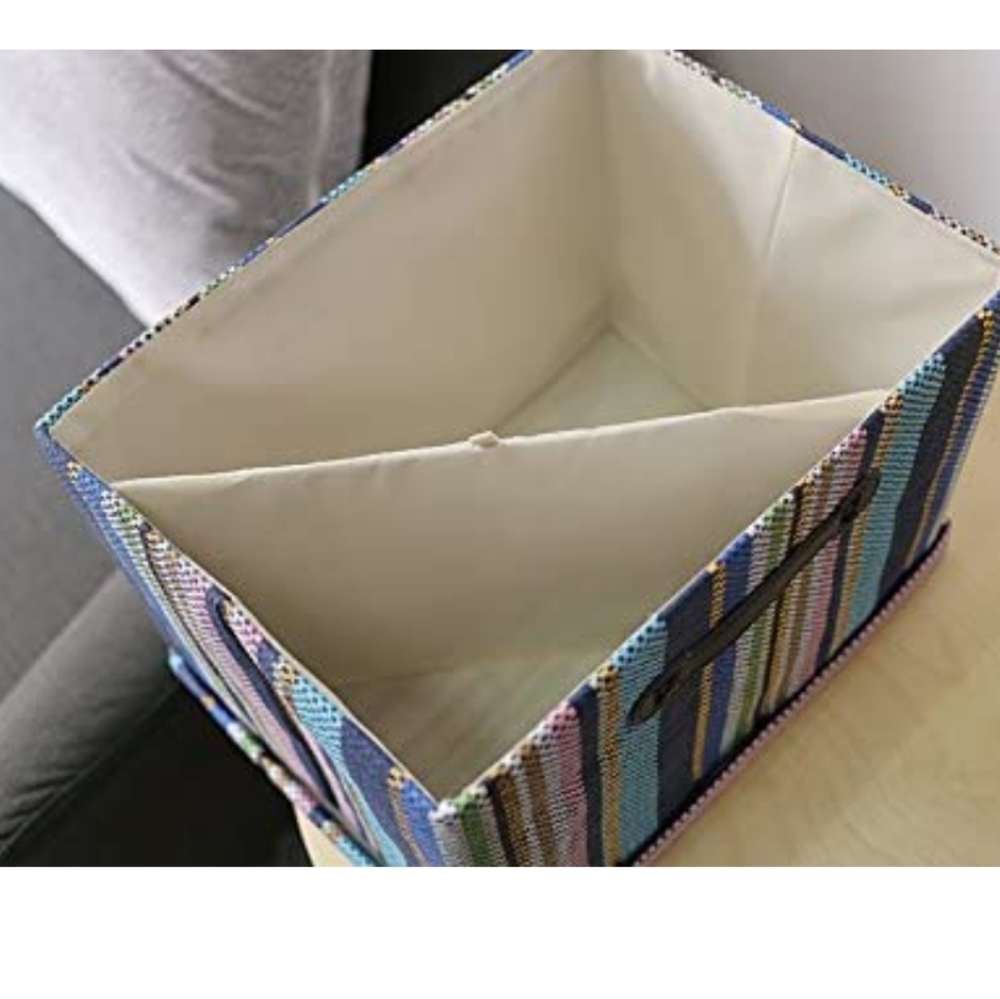 Storage Box with Lid Decorative Organizer Basket - Picture 4 of 5